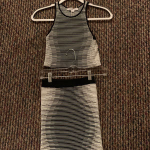 NWOT BCBG Generation Black and White Striped Set